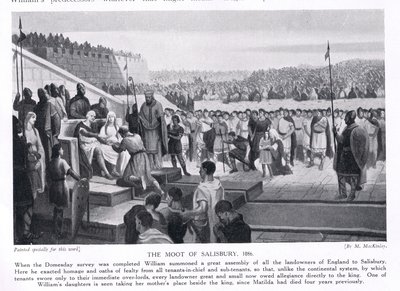 Das Moot in Salisbury AD1086, 1920er Jahre von M. Mackinlay